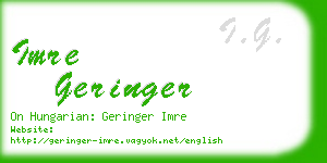 imre geringer business card